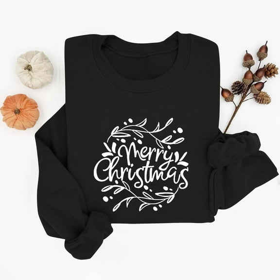 Elvqul Christmas Sweatshirts for Women Shirts Crewneck Ugly Ladies Sweatshirts Holiday