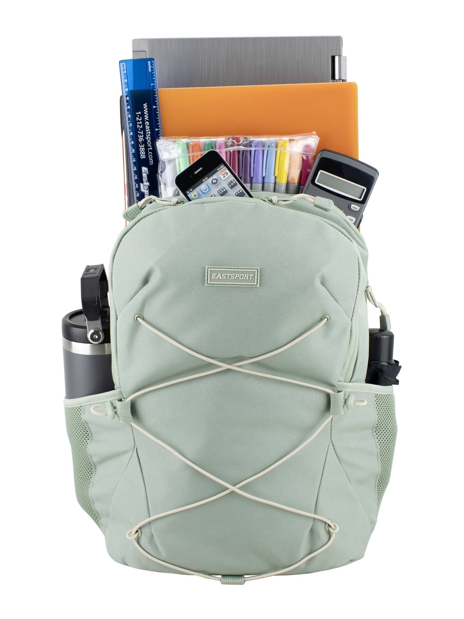 Eastsport Unisex Ascend Athleisure 18.5" Bungee Backpack, Seagrass
