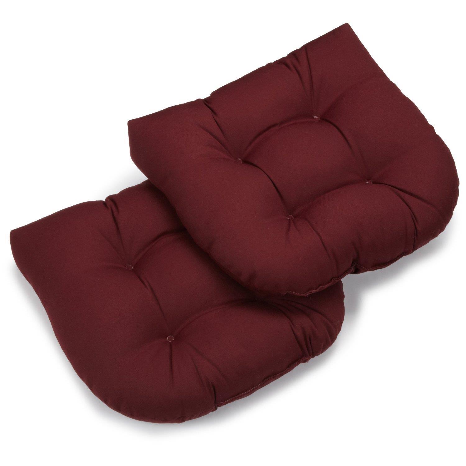 19 inch U Shaped Twill Tufted Dining Chair Cushion Set Of 2 Color 