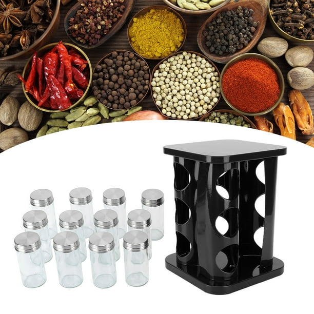 ESTINK Rotating Spice Rack Tower, Stainless Steel Rotating Seasoning