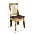 thumbnail image 2 of Glacier Country Collection Side Chair - Saddle Upholstery, w/ Laser Engraved Bear Design, 2 of 11
