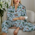 thumbnail image 5 of KLL Camping Caravan Print Women's Long Sleeve Pajamas with Pants Sleepwear Loungewear 2 Set-Small, 5 of 7