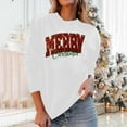 thumbnail image 4 of Womens Plus Size Christmas Sweatshirts 3/4 Length Sleeve Tops Xmas Graphic Christmas Top Funny Causal Christmas Shirt Tops Fleece Xmas Holiday Top, 4 of 6