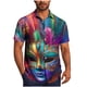 thumbnail image 3 of TaTaai ashion Men's Mardi Gras Turndown Collar Shirt, Printed Short-Sleeve Casual Button Top, Soft Fabric for Summer Casual Daily Outdoor Occasions Gift, 3 of 6