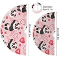 thumbnail image 3 of SKYSONIC Valentine's Day Christmas Tree Skirt 36",Cute Panda Expresses Love Suede Xmas Tree Skir Suitable for Indoor Outdoor Holiday Party Office Store Cupboard Decoration, 3 of 6