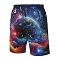 thumbnail image 2 of Yiaed Outer Space Floating Numbers And Letters Print Men's Swim Trunks with Lining Quick Dry Sports Shorts Beach Shorts Boardshorts-3X-Large, 2 of 5