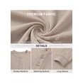 thumbnail image 5 of GRIUNS Mens Henley Shirts Long Sleeve T-Shirt Casual Classic Soft Stretch Pullover Tees Gray Khaki 3XL, 5 of 8