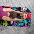 thumbnail image 5 of Graffiti Yoga Towel with Storage Bag, 72.8"x26.8" - Suitable for Yoga, Pilates, Fitness, Gym Towel - Multi-functional Yoga Blanket Included, 5 of 6