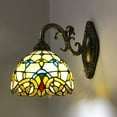 thumbnail image 5 of Fetcoi, Wall Sconce Stained Glass Shade Wall Lamp Indoor Lighting Fixture Stained Glass Vintage Antique Light Classic Style, 5 of 9