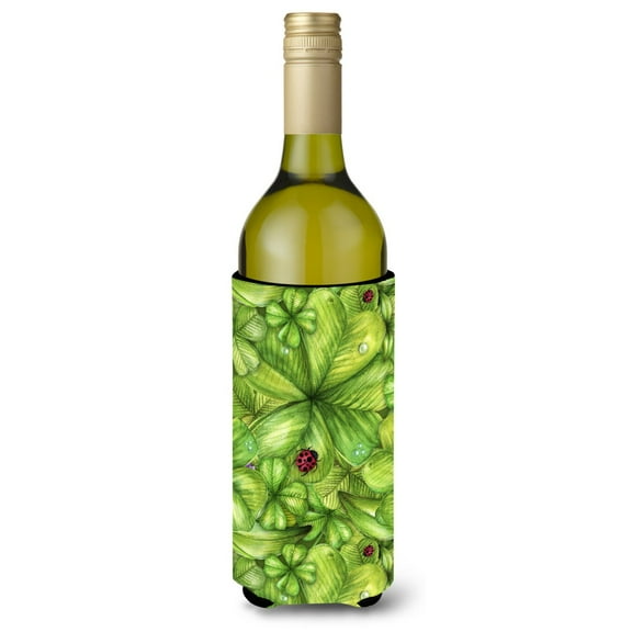 Carolines Treasures  Shamrocks & Lady bugs Wine Bottle Beverge Insulator Hugger