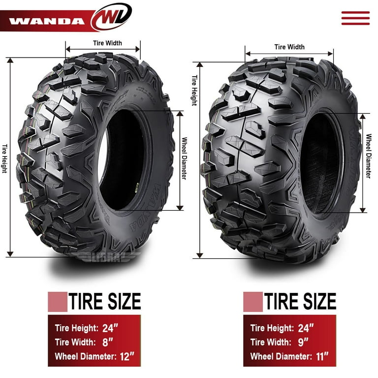 Set 4 ATV Tires 24x8-12 & 24x9-11 00-06 Honda Fourtrax Rancher