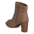 thumbnail image 3 of New Women Breckelles Amber-32 Nubuck Peep Toe Perforated Chunky Heel Bootie, 3 of 6