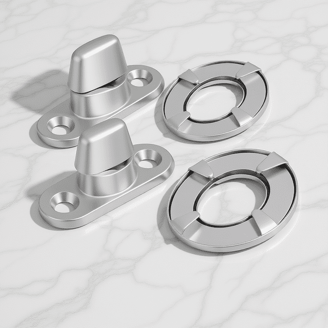 SHINYPASING 20Sets Galvanized Iron Turn Button Fasteners for Marine Canvas and Furniture Installation