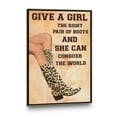 thumbnail image 4 of Give a Girl the Right Pair of Boots Canvas Wall Art – Western Cowgirl Quote Print – Motivational Wall Decor for Women – Rustic Country Style – Bedroom, Office, or Cowgirl Room Gift, 4 of 4