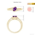 thumbnail image 4 of ANGARA Natural Amethyst and Diamond Split Shank Ring in 14K Yellow Gold for Women (Size-7x5mm) | February Birthstone, Birthday, Anniversary, Jewelry Gift for Women | Natural Amethyst Ring, 4 of 8