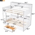 thumbnail image 7 of Twin Size Bunk Bed with Built-in Shelves Beside Both Upper and Down Bed, Wooden Bunk Bed Frame with Storage Drawer, Multifunctional Bunk Bed for Boys Girls Teens Bedroom, No Box Spring Needed, White, 7 of 7