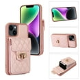 thumbnail image 3 of Nalacover Crossbody Wallet Case for iPhone 15 Plus, [6 Card Slots] Leather Purse Phone Case Luxury Buckle Closure Card Holder Shoulder Strap Handbag Case Women For iPhone 15 Plus, Pink, 3 of 11