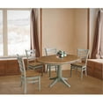 thumbnail image 3 of 36" Round Solid Wood Extension Dining Table With 4 Emily Chairs in Distressed Hickory/Stone by International Concepts, 3 of 5
