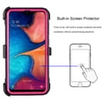 thumbnail image 5 of Mignova Galaxy A50 Space/A30/A20 Case,Heavy-Duty Shockproof Full Body Protection Rugged Hybrid Case with Rotating Belt Clip and Bracket for Galaxy A50 Space/A30/A20 case(Rose red), 5 of 7