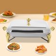 thumbnail image 6 of 2.9L Gold Stainless Steel Chafing Dish With Warmer Buffet Trays Rectangle Chafer, 6 of 18