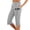Grey, variant on Bibifish Womens Graphic Capri Joggers "California " Print Elastic Waist Knee Length Side Slit Relaxed Fit Casual City Strolls Nostalgic Capri Joggers