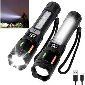Rechargeable 99,000 Lumen Flashlight - 7 Modes, COB Work Light, IPX6 Waterproof, USB Charging