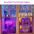 thumbnail image 4 of Luces de cortina CoziTech Waterfall LED morado/verde azulado para dormitorio, 4 of 5