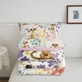 thumbnail image 5 of Kawaii Meerkat Comforter Set Full Size,Cartoon Meerkat Flower Bedding Set,Cute Watercolor Floral Quilt Bed Set Wildlife Animal Down Comforter with 2 Pillowcases, 5 of 7