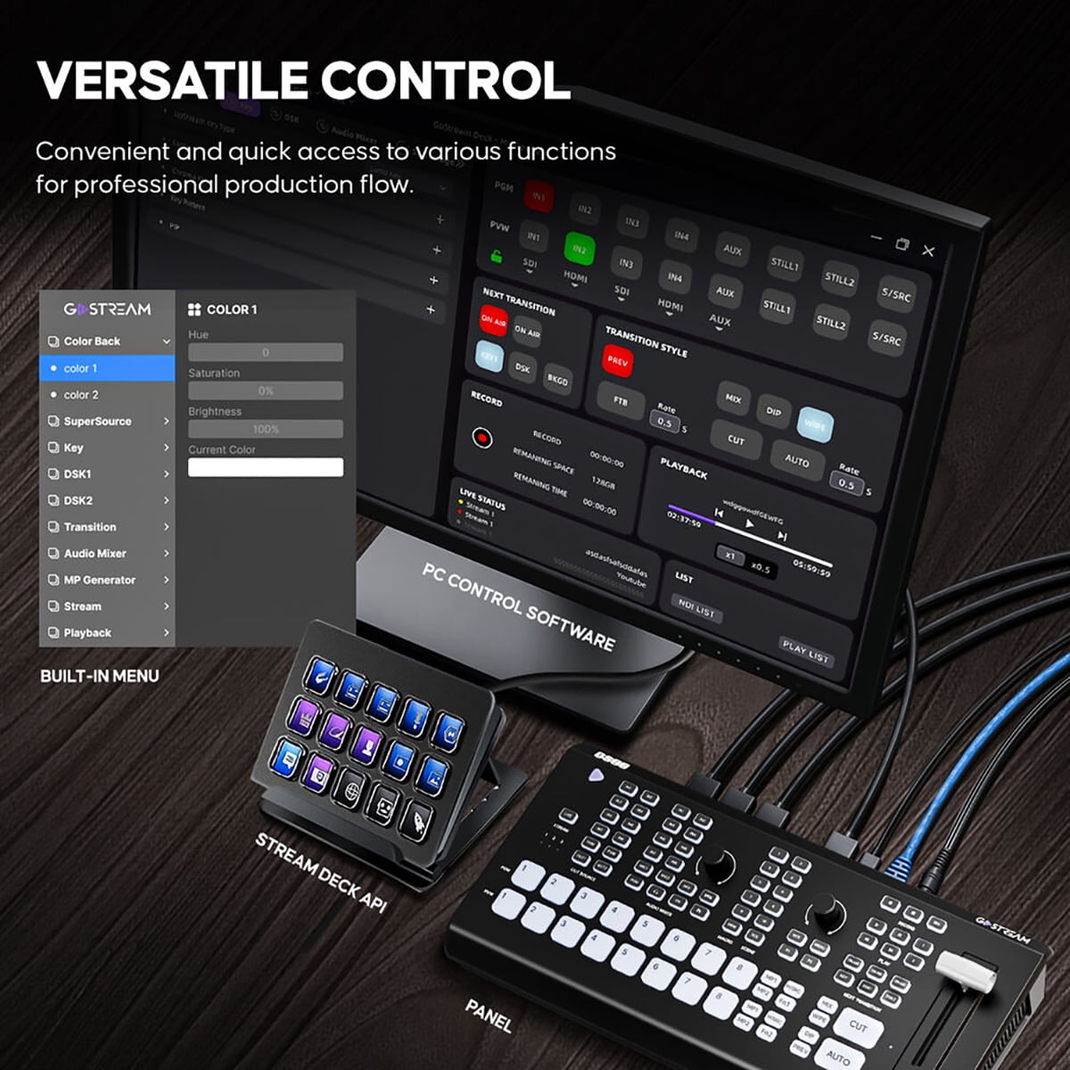 Osee GoStream Duet 8 ISO 8-Channel 4K HDMI/SDI/NDI Live Streaming Video Mixer Switcher