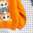 thumbnail image 7 of Qingpeng Girls Cartoon Cat Print Hoodie Long Sleeve Pullover Casual Hooded Sweatshirt for Fall, 7 of 7