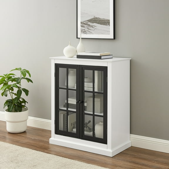 Cecily Stackable Storage Pantry White/Matte Black