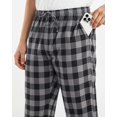 thumbnail image 5 of NY Threads Mens Flannel Pajama Pants with Pockets Soft Cotton Sleepwear Lounge PJ Bottoms, XX-Large, Black/Grey, 5 of 7