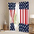 thumbnail image 3 of Manfei Stars Stripe Kitchen Curtains,Patriotic American Flag Black Out Curtains Pack of 2 (42x63 Each),Red Navy, 3 of 7