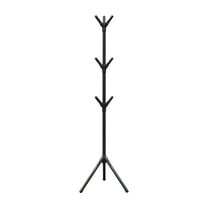 Coat Rack Freestanding, Pure Natural Solid Wooden Coat Tree, 6 Hooks And Adjustable Height Floor Hanger, Used In The Bedroom Living Room Office To Hang Clothes, Hats, Bags