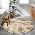thumbnail image 3 of Round Rugs 4Ft, Brown Tree Branches Round Area Rug Washable Indoor Throw Carpet, Vintage Nature Brown Ombre Soft Non Slip Circle Rug for Kitchen Nursery Room Home Decor Aesthetic, 3 of 8