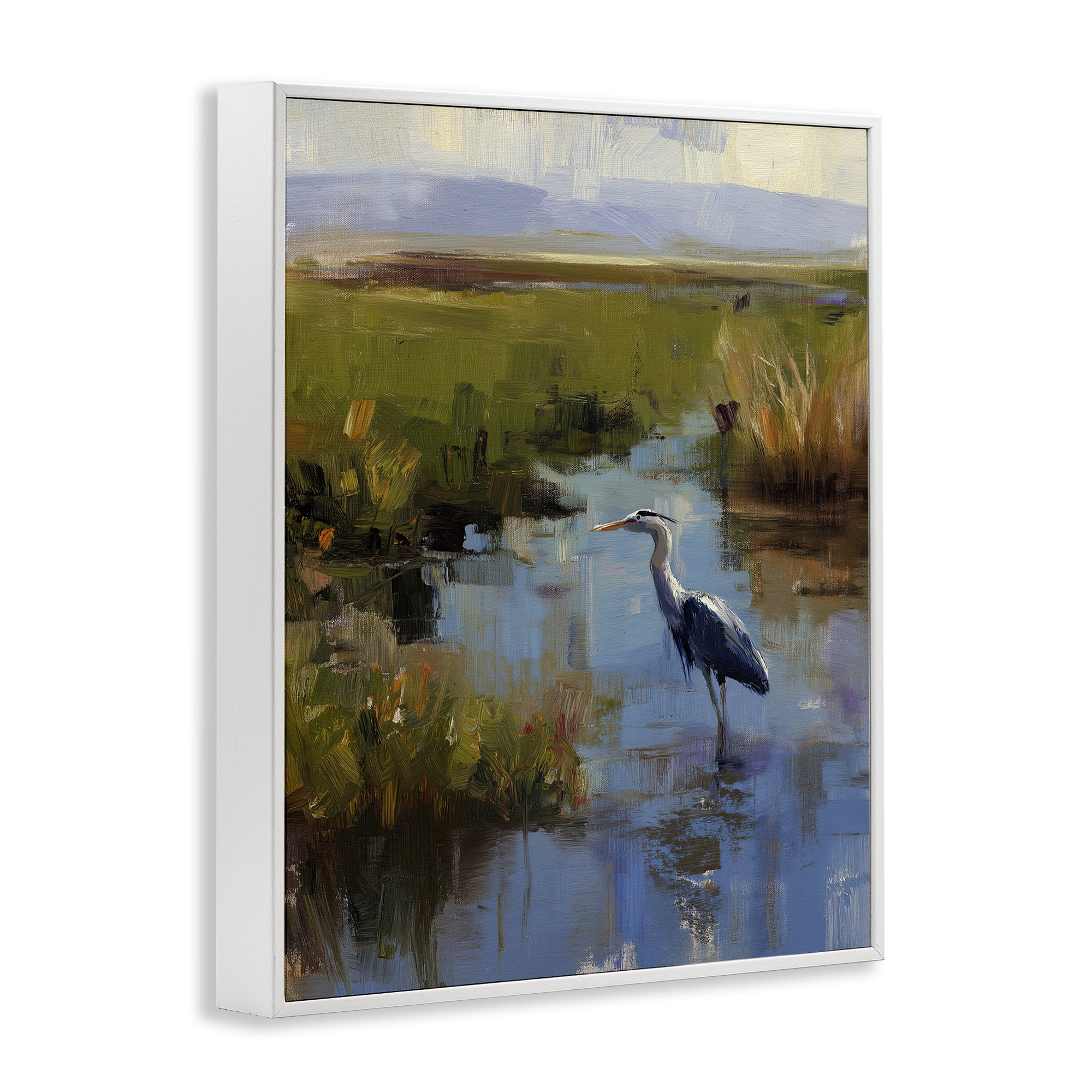 Stupell Industries Bird Among The Reeds White Framed Giclee Art, design by Svetlana Aleynikova