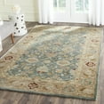 thumbnail image 2 of SAFAVIEH Antiquity Lagrange Floral Bordered Wool Area Rug, Teal Blue/Taupe, 4' x 6', 2 of 8