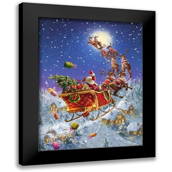 Corti, Marcello 12x14 Black Modern Framed Museum Art Print Titled - Santas Sleigh