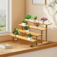 thumbnail image 5 of KQJQS 4-Tier Wooden Trapezoidal Display Rack, Multi-Layer Plant Stand and Figurine Shelf, Durable Space-Saving Indoor Balcony Organizer, 5 of 6