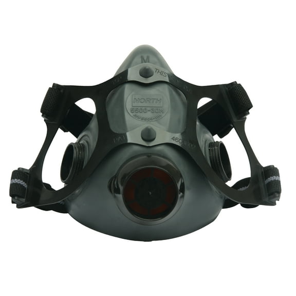 North 5500 Series Half Mask Elastomeric Respirator with Dual Cartridge Connectors for N-Series. Size Large (550030L)