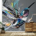 thumbnail image 3 of Idea4wall 6pcs Colorful Painted hummingbird Stick Wallpaper Removable Wall Murals Large Wall Stickers for Home Decoration, 108"x144", 3 of 5