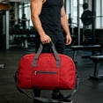 thumbnail image 6 of Foldable Sports Gym Bag with Shoe Compartment, Lightweight Travel Duffle for Workout and Weekend Trips,Red-45x30x12cm, 6 of 7
