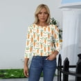 thumbnail image 2 of HAVUITYY Easter Printed Women's Sweaters, 3/39 Sleeve Crew Neck Womens Tops, Spring Going Out Easter Shirts for Women Wear & Gifts, 2 of 5