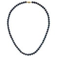 thumbnail image 2 of 14K Solid Yellow Gold 6mm Black Near Round Freshwater Cultured Pearl Necklace Chain, 2 of 4