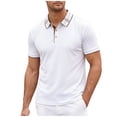 thumbnail image 2 of BRGZLK Mens Casual Golf Shirts Summer 2026 Classic Button Basic Short Sleeve Shirt Soft Comfy Stylish Moisture Wicking Athletic Tees Tops White XXL, 2 of 6
