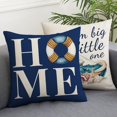 thumbnail image 5 of Nautical Pillow Covers 18x18 Set of 4, Navy Blue Coastal Anchor Navigation Pattern Decorative Pillowcase Summer Ocean Theme Throw Pillow Cover for Home Sofa Outdoor, 5 of 6