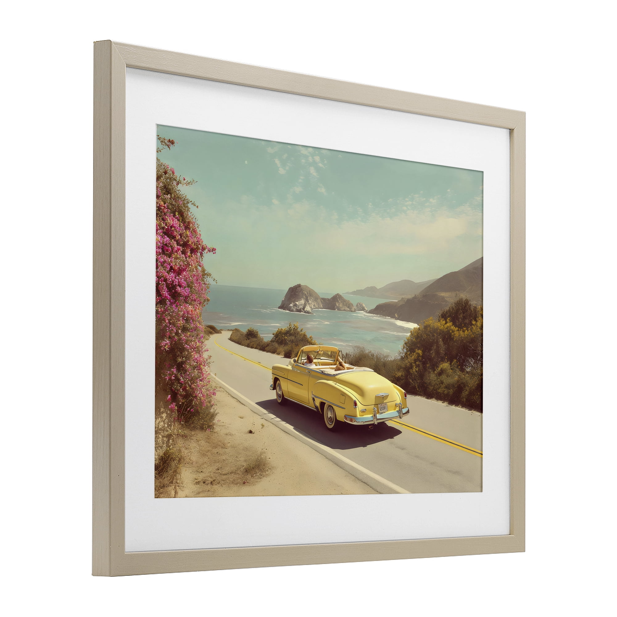 Stupell Industries Vintage Yellow Ride Birch Framed Print Under Glass, design by Franklyn Gregory