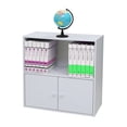 thumbnail image 2 of Darrin Open Shelf & 2 Cabinet Bookcase Storage Organizer, White Wood, Contemporary, 2 of 3