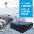 thumbnail image 2 of SUNAID Electric Throw Blanket 50" x 60" , 10 Heating Levels, 8 Hours Auto-Off,  Luxuriously Soft, Machine Washable, Navy Blue, 2 of 11
