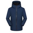 thumbnail image 2 of Bxsruta Men and Women Men and Women Sprint Coat Plush Thickened Outdoor Ski Suit Hooded Warm Coat, Blue 4XL, 2 of 4